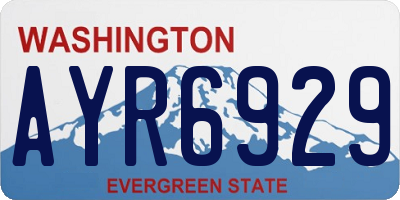 WA license plate AYR6929