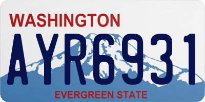 WA license plate AYR6931