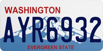 WA license plate AYR6932