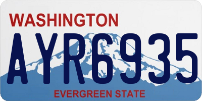 WA license plate AYR6935