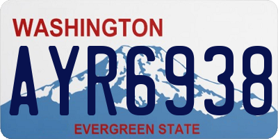 WA license plate AYR6938