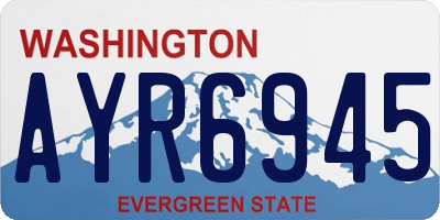 WA license plate AYR6945