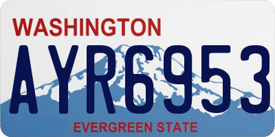 WA license plate AYR6953