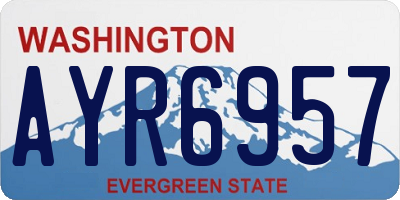 WA license plate AYR6957