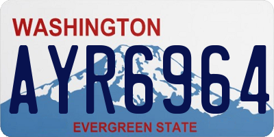 WA license plate AYR6964