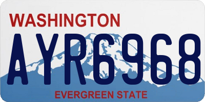 WA license plate AYR6968
