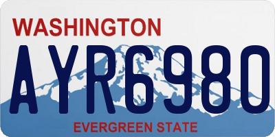 WA license plate AYR6980