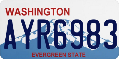 WA license plate AYR6983