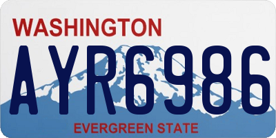 WA license plate AYR6986