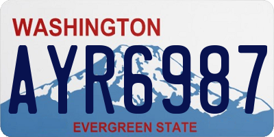 WA license plate AYR6987