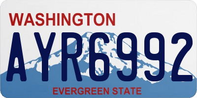 WA license plate AYR6992