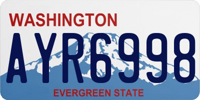 WA license plate AYR6998