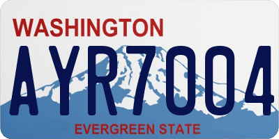 WA license plate AYR7004