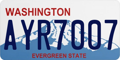 WA license plate AYR7007