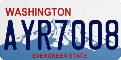 WA license plate AYR7008