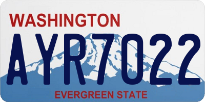 WA license plate AYR7022