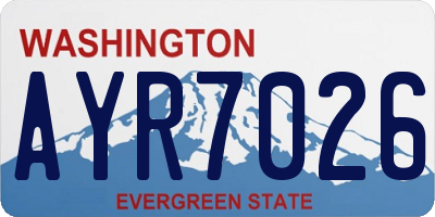WA license plate AYR7026