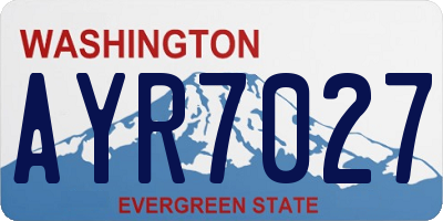 WA license plate AYR7027
