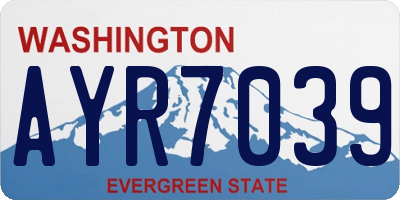 WA license plate AYR7039
