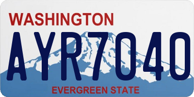 WA license plate AYR7040