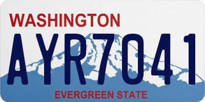WA license plate AYR7041