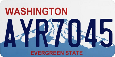 WA license plate AYR7045