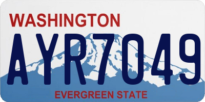 WA license plate AYR7049