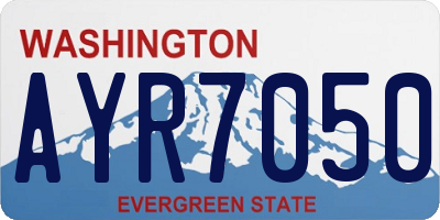 WA license plate AYR7050