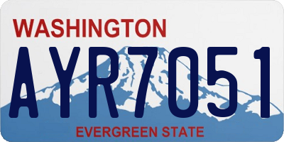 WA license plate AYR7051