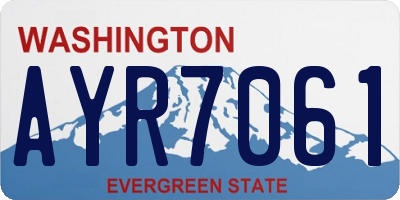 WA license plate AYR7061