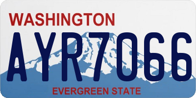 WA license plate AYR7066