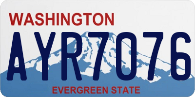 WA license plate AYR7076