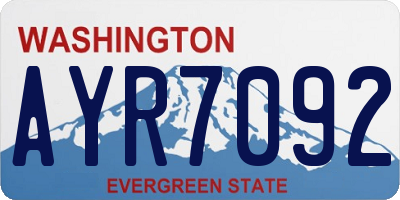 WA license plate AYR7092