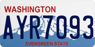 WA license plate AYR7093