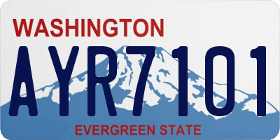 WA license plate AYR7101