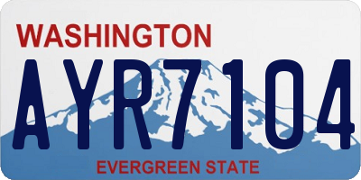 WA license plate AYR7104