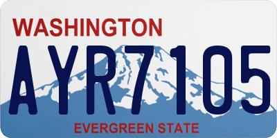 WA license plate AYR7105