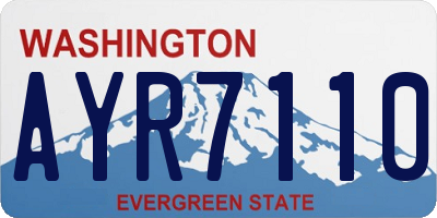 WA license plate AYR7110