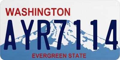 WA license plate AYR7114