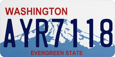 WA license plate AYR7118