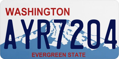 WA license plate AYR7204