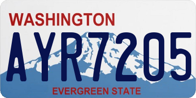 WA license plate AYR7205