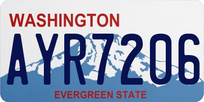 WA license plate AYR7206