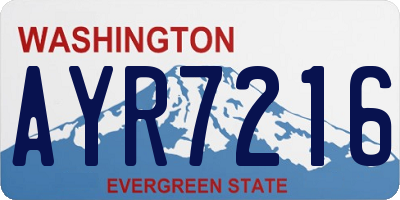 WA license plate AYR7216