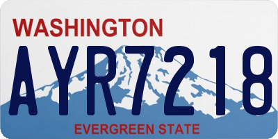 WA license plate AYR7218