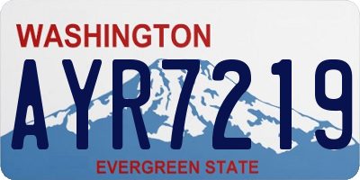 WA license plate AYR7219