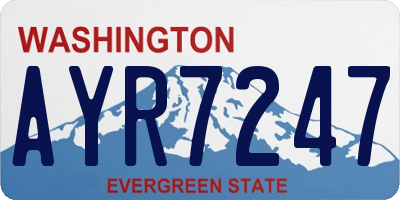WA license plate AYR7247
