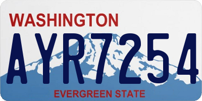WA license plate AYR7254