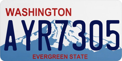 WA license plate AYR7305