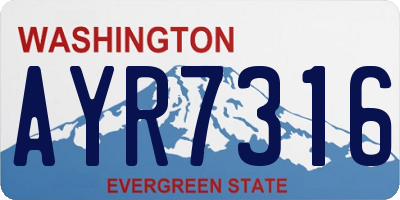 WA license plate AYR7316